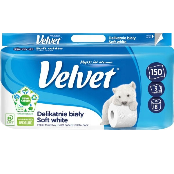 

Velvet Papier toaletowy Delikatnie Biały 8szt.