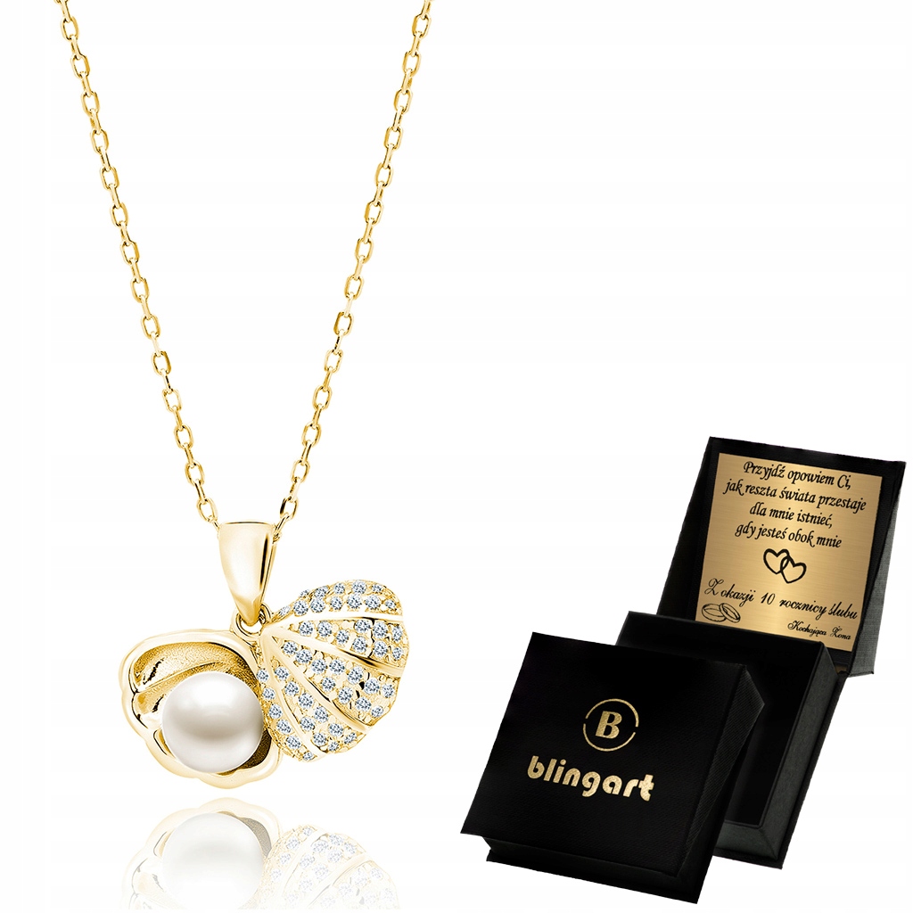 Naszyjnik srebrny damski MUSZELKA perła ANKIER 925