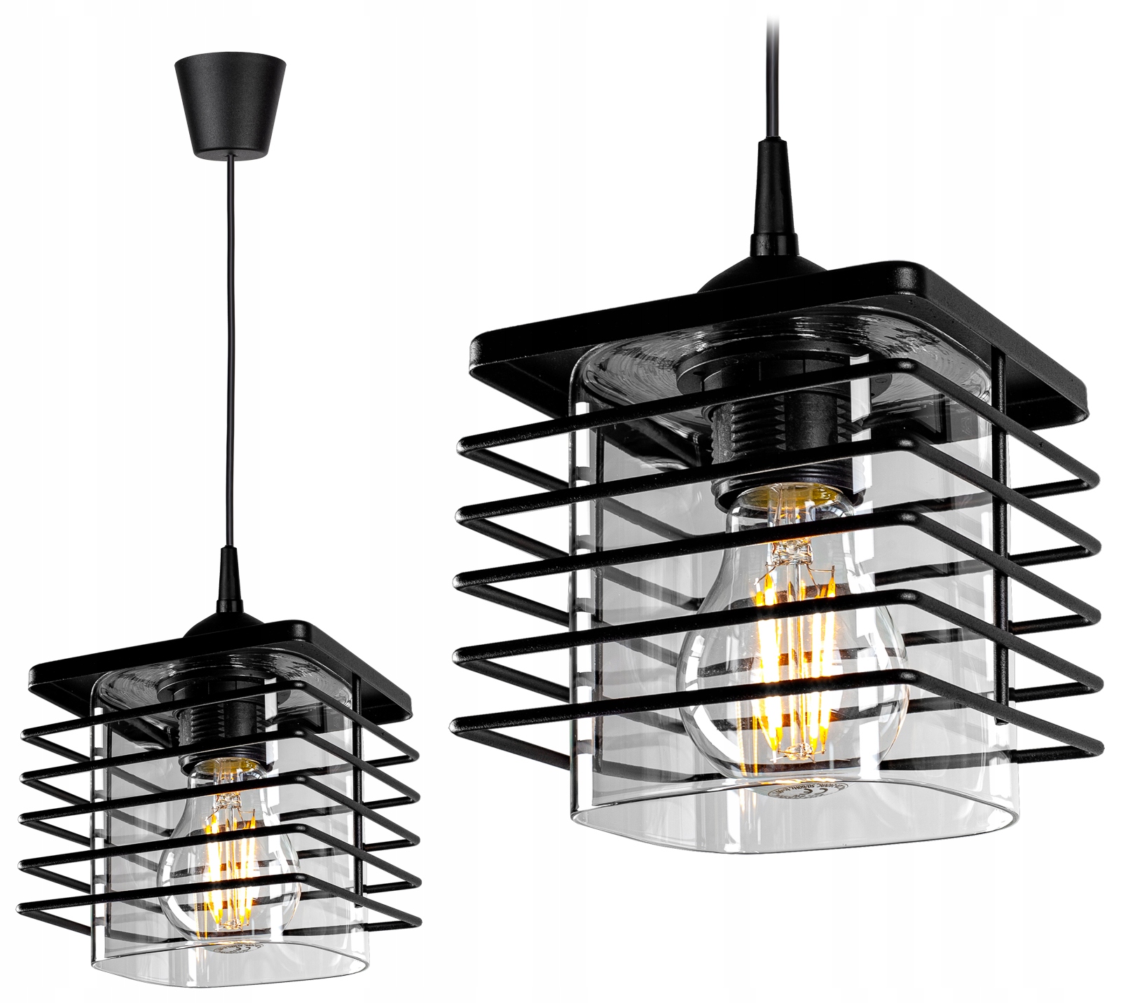 

Szklana Lampa Wisząca Sufitowa Żyrandol Plafon Led