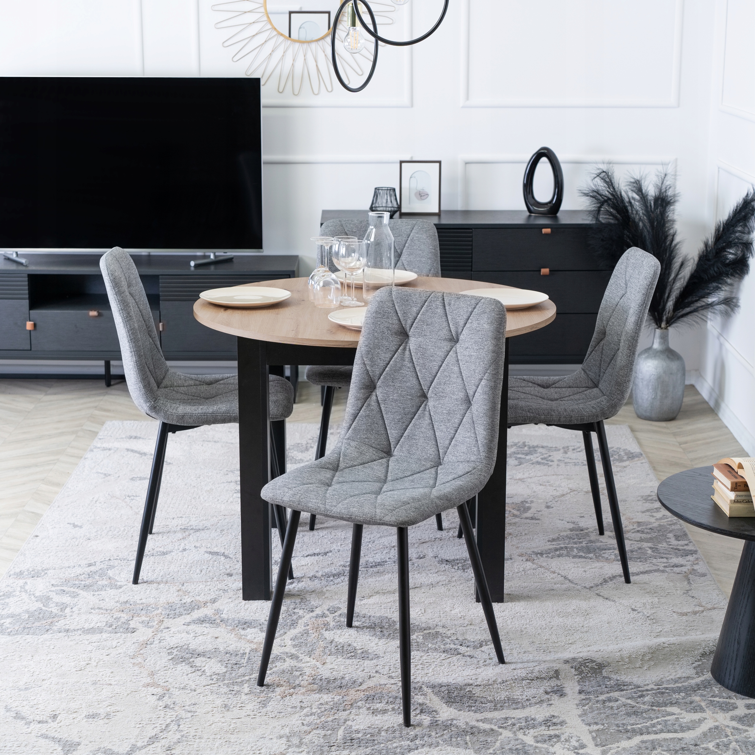 Krzesło tapicerowane ROBIN szare