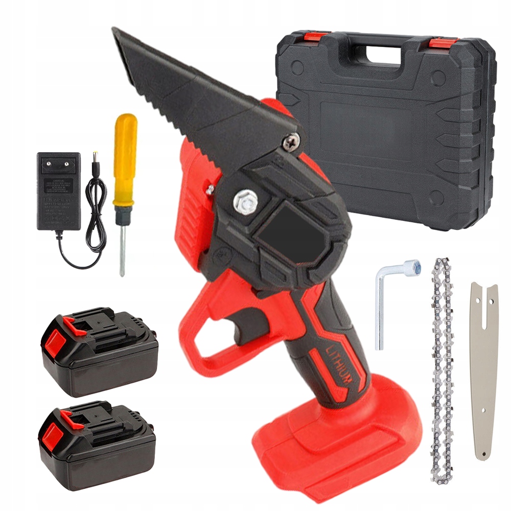 Mini Aku Řetězová Pila Pila 6" Dva Akumulátory Sada