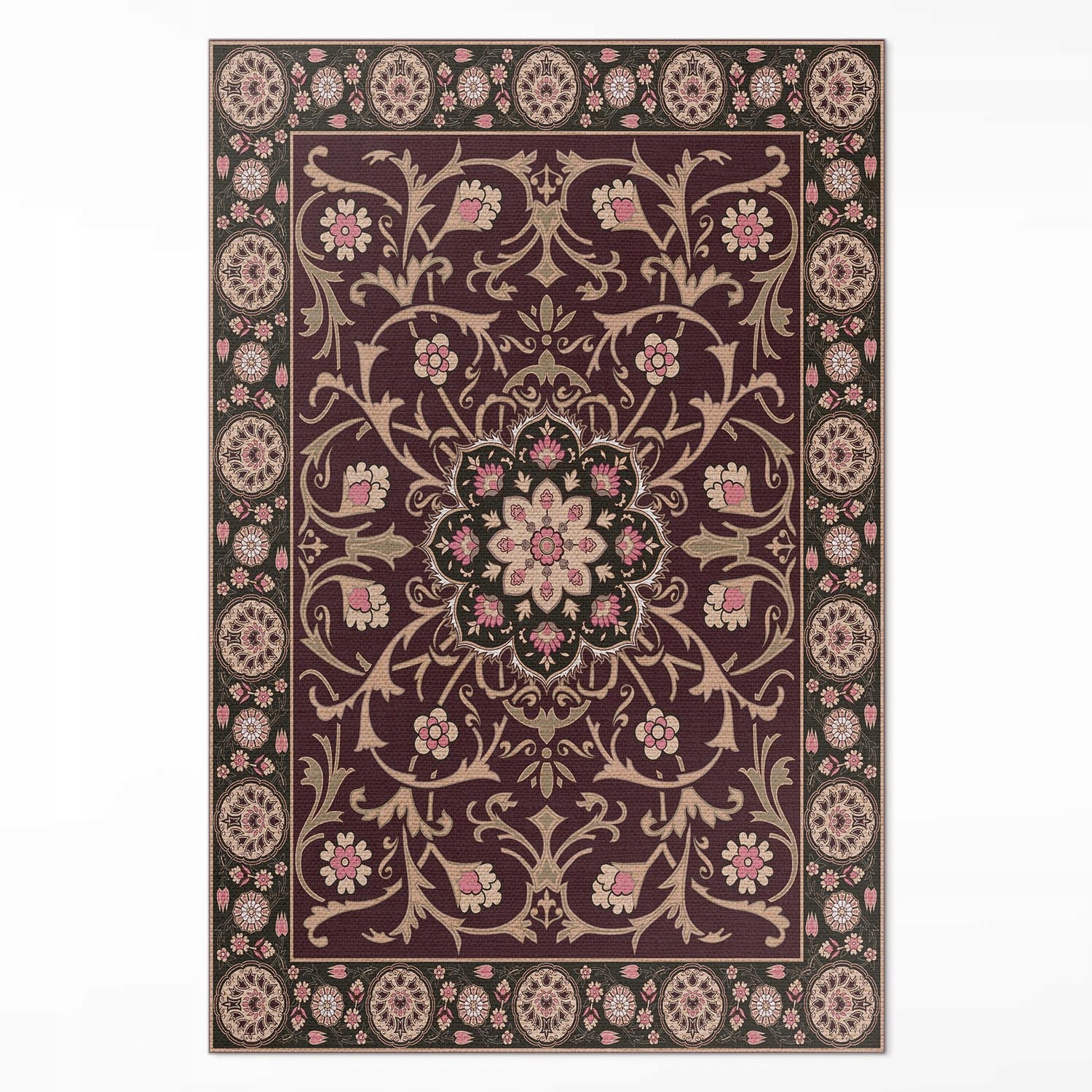 Koberec vinylový S Potiskem Bledý starožitný dekorativní květ floral 60x90 cm