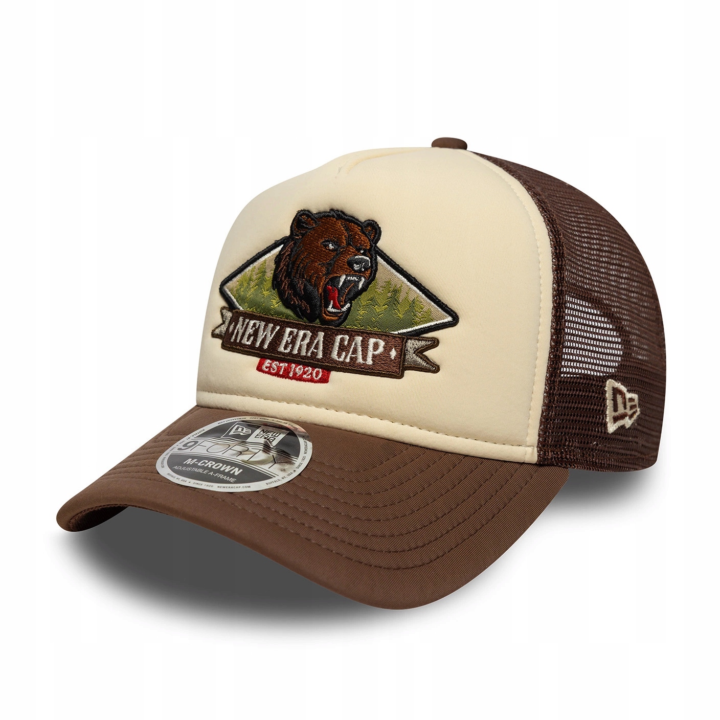 New Era – Čepice „M-Crown Light Beige 9Forty Trucker Cap“
