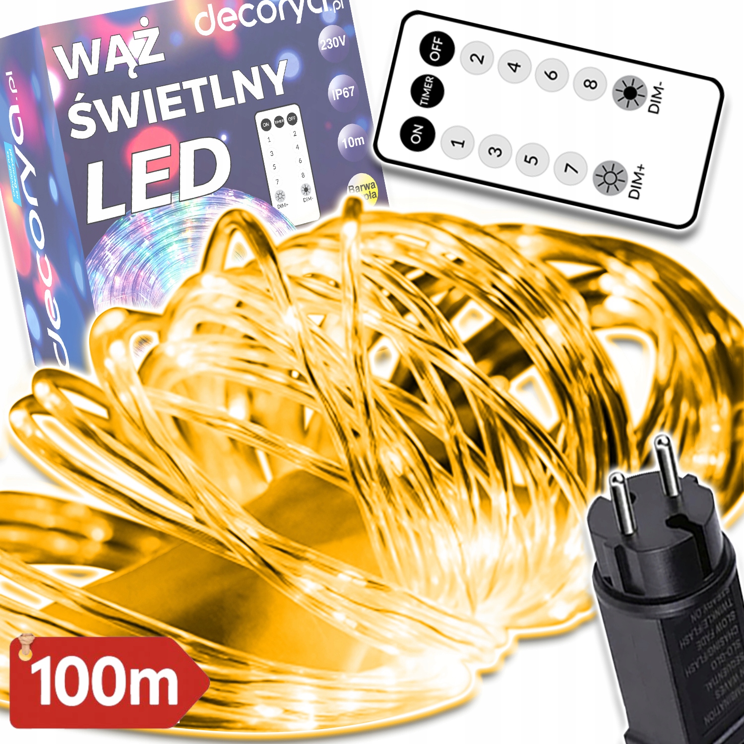 Světelný Had Led Vánoční Osvětlení Na Stromeček Venkovní Girlanda 100M Voděodolný IP67