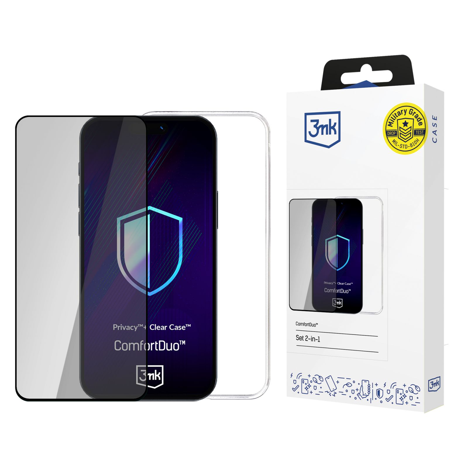 Apple Iphone 16 Pro 3MK Comfortduo Privacy Clear