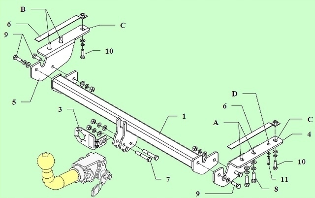 AUTOMAT HAK HOLOWNICZY TOYOTA COROLLA VERSO od2002 Producent Auto-hak