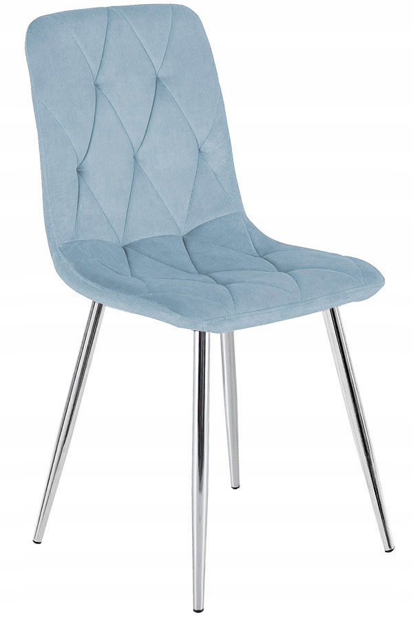 Čalouněná židle Welur Pikovaná Borgo Velvet Light Blue Silver