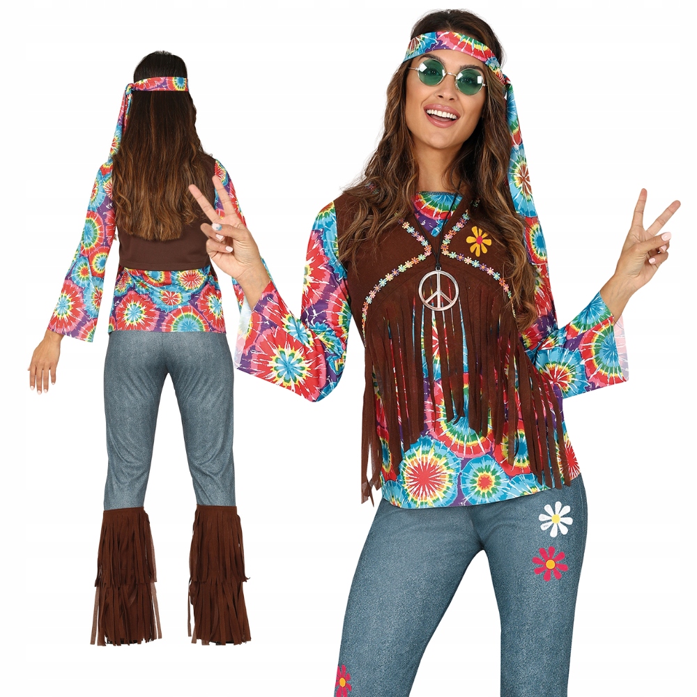 Kostým pro dospělé Hipiska Hipis Flower Power Děti Květiny vel M