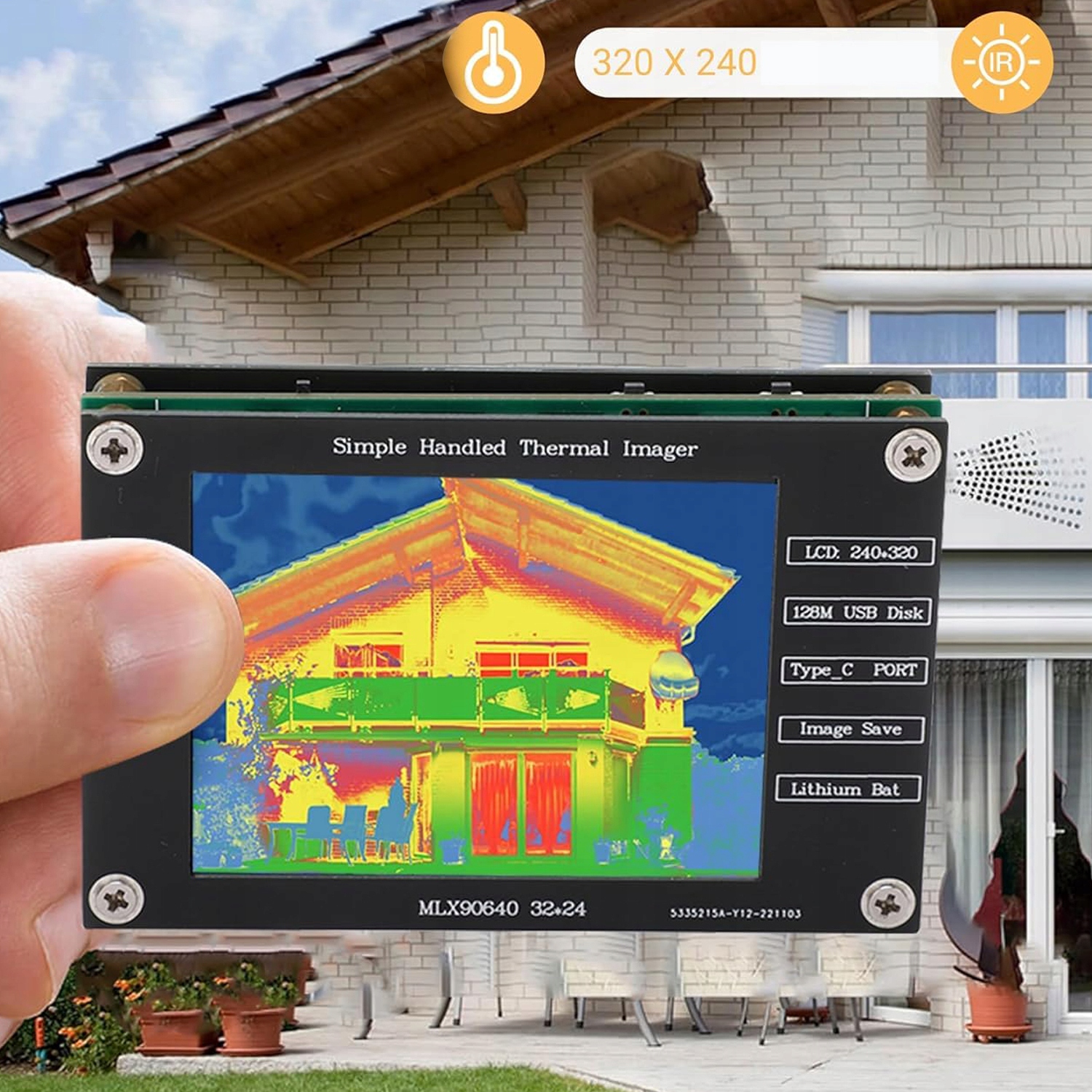 KAMERA TERMOWIZYJNA LCD -40 DO 300 stopnie Celsjusza TERMOMETRIA Model 240*320 PIXEL