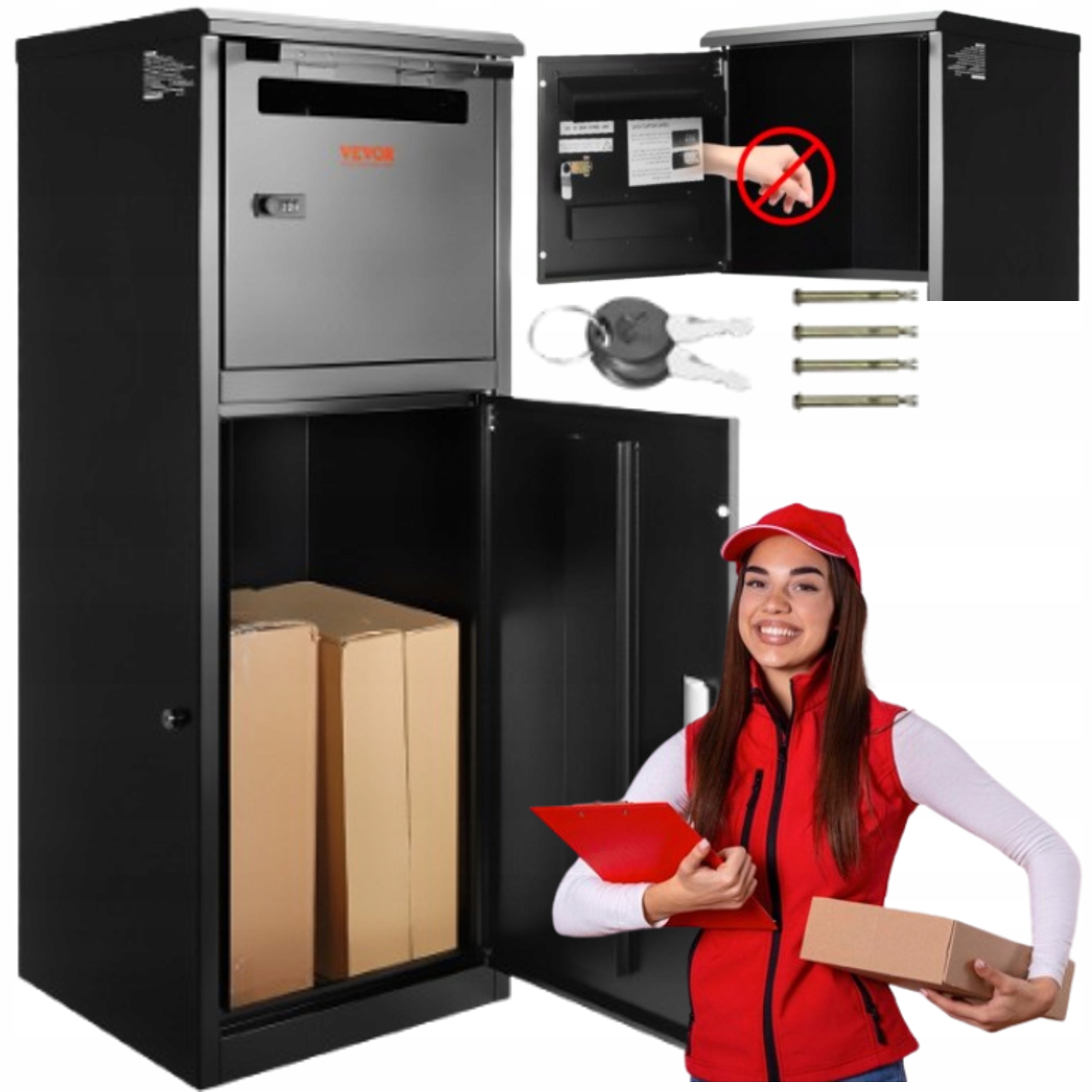 Krabička na balíky v plotě Kurýrní balík pro kurýra Velký kód