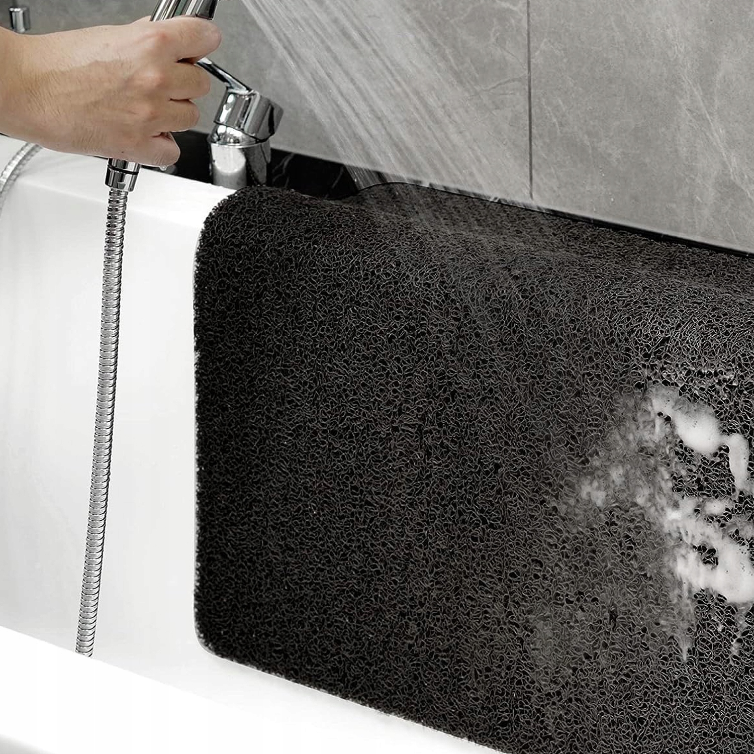 Antypoślizgowa Mata Prysznicowa Z Wzorem Loofah Szybkoschnąca Miękki Dotyk Grubość 5 mm