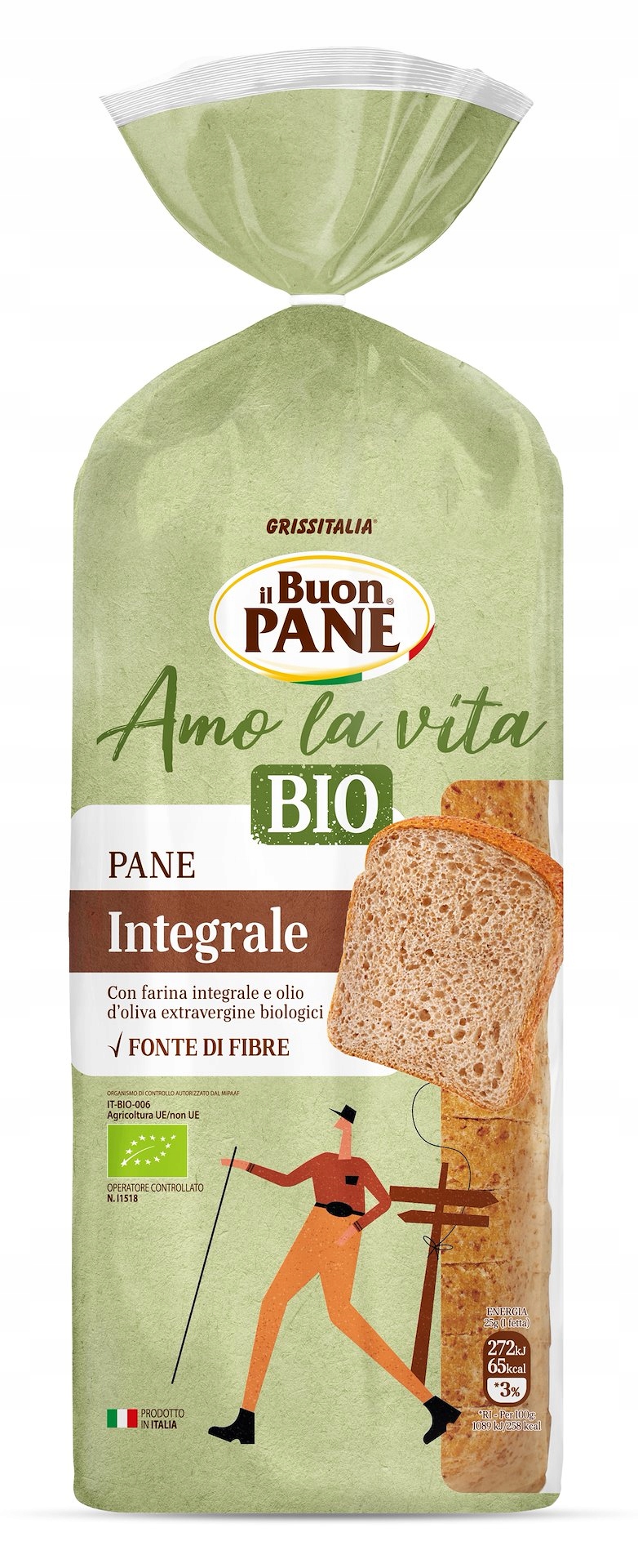 12x Chleb Tostowy Pełnoziarnisty Krojony Bio 400 g IL Buon Pane