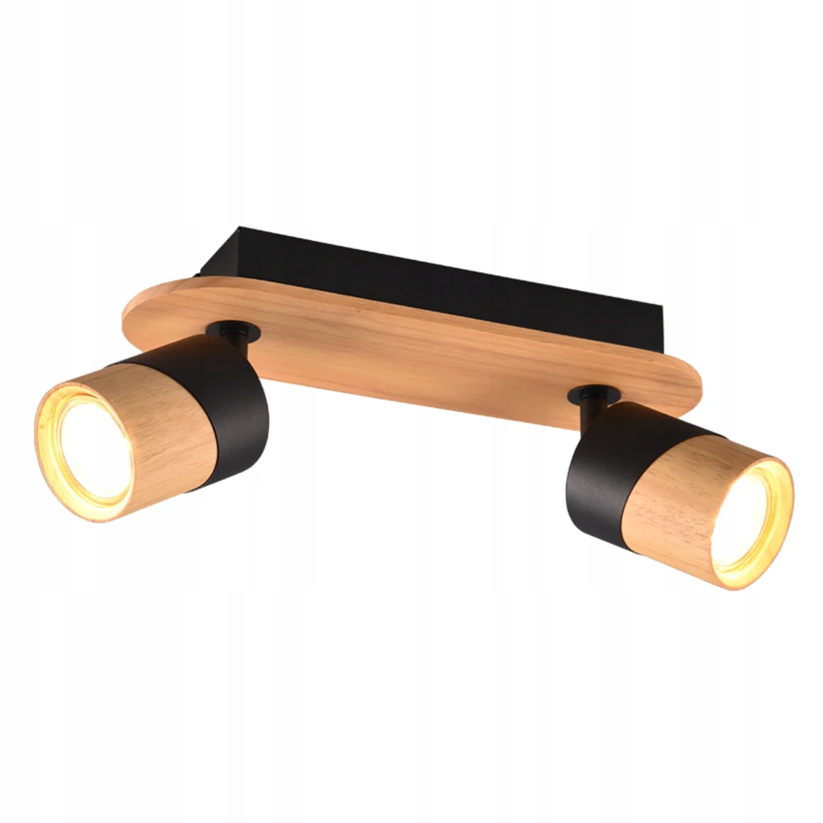 Spotový nástěnný reflektor Aruni dřevo černý Trio