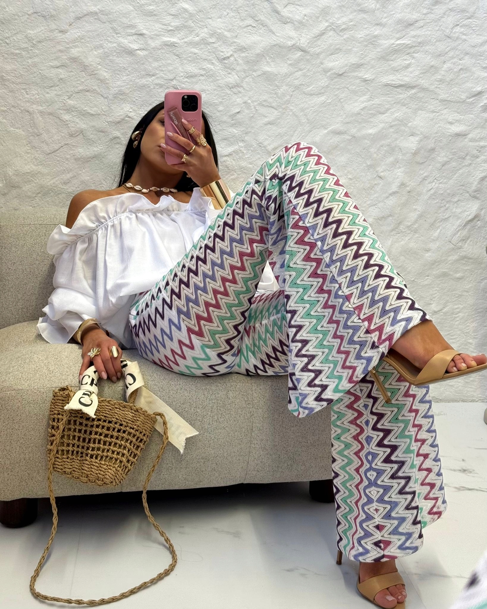 Barevné ažurové kalhoty Zyg Zak La Milla vel. S