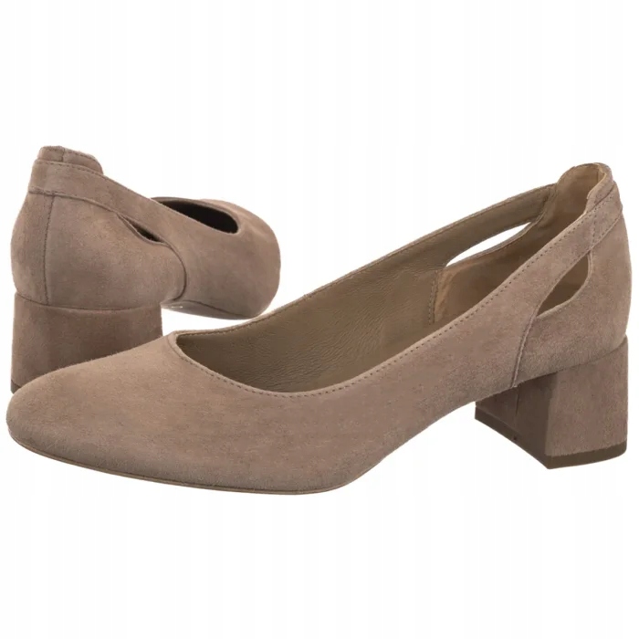 Boty Na Podpatku Velurové Ryłko Béžové D4NP9_T_ _4RG