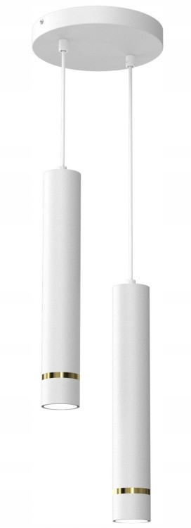 Závěsná Lampa Aurora Gold Bílá Moderní Stropní Tuba Led Obývací Pokoj 2xGU10