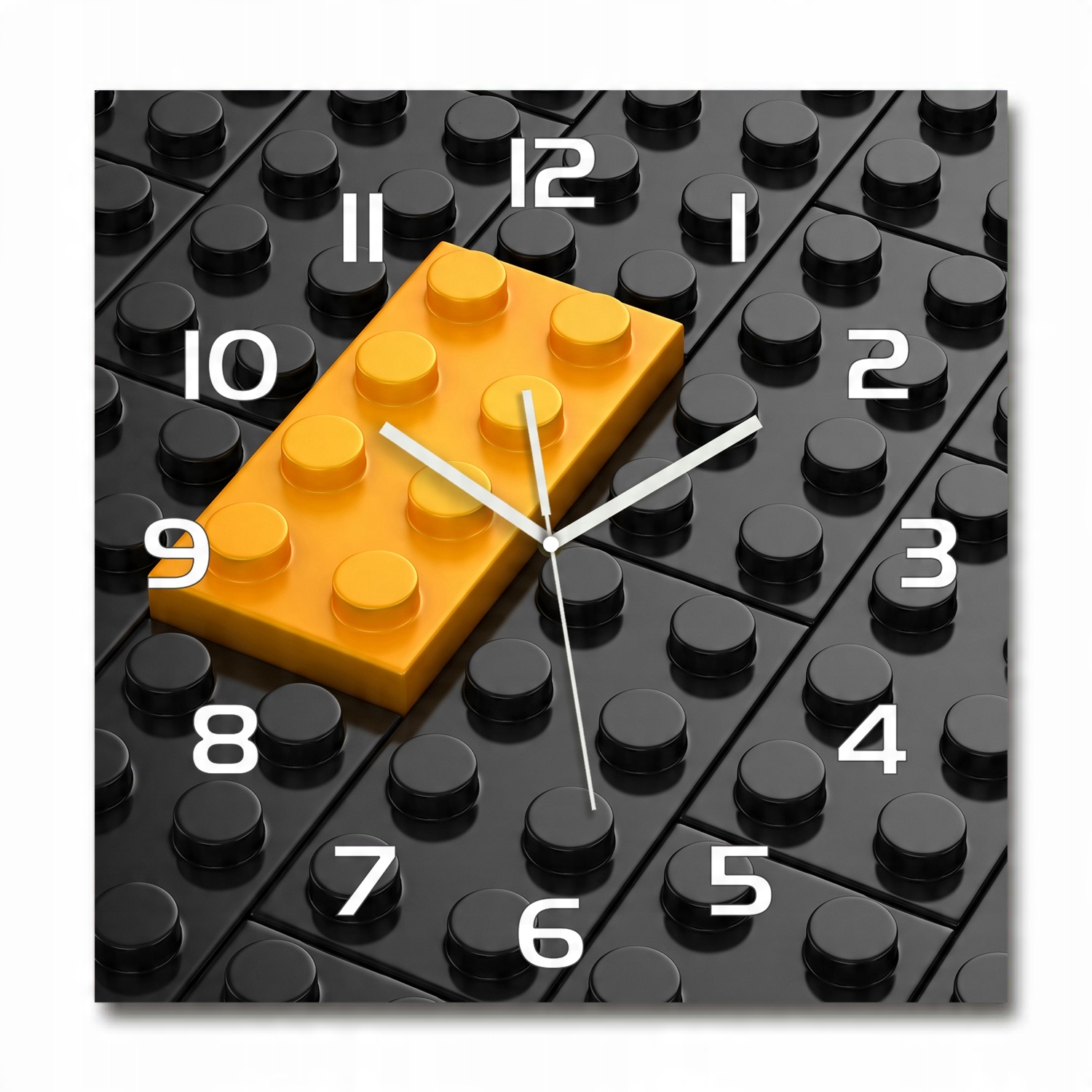 

Duży kwadratowy szklany zegar Klocki lego 60x60 cm