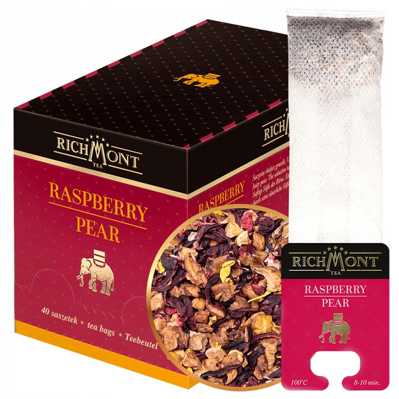 Herbatka Richmont Raspberry Pear 40 Saszetek x 6g owocowa malina gruszka