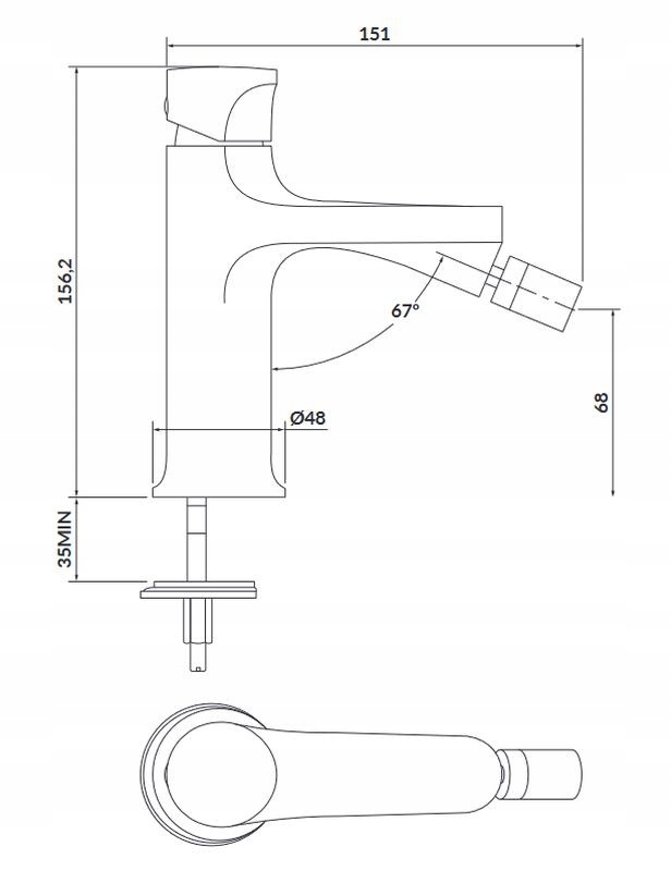 Bateria bidetowa Cersanit Inverto czarny Marka Cersanit