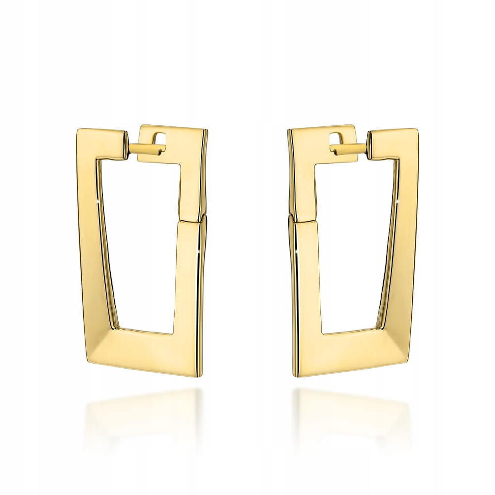 Zlaté 585 náušnice s elegantními obdélníky pro každou zvláštní příležitost