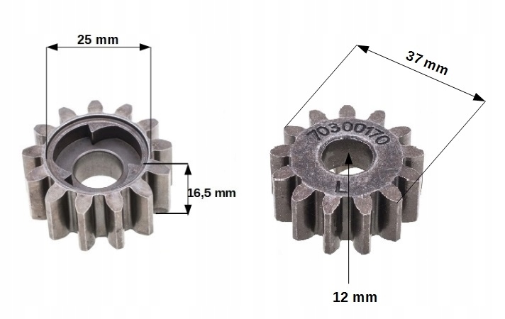 ZĘBATKA LEWA NAPĘDU KÓŁ NOWY TYP NAC 70300170 LS50-750EX-HS LS50-775IS-HS Typ zębatka