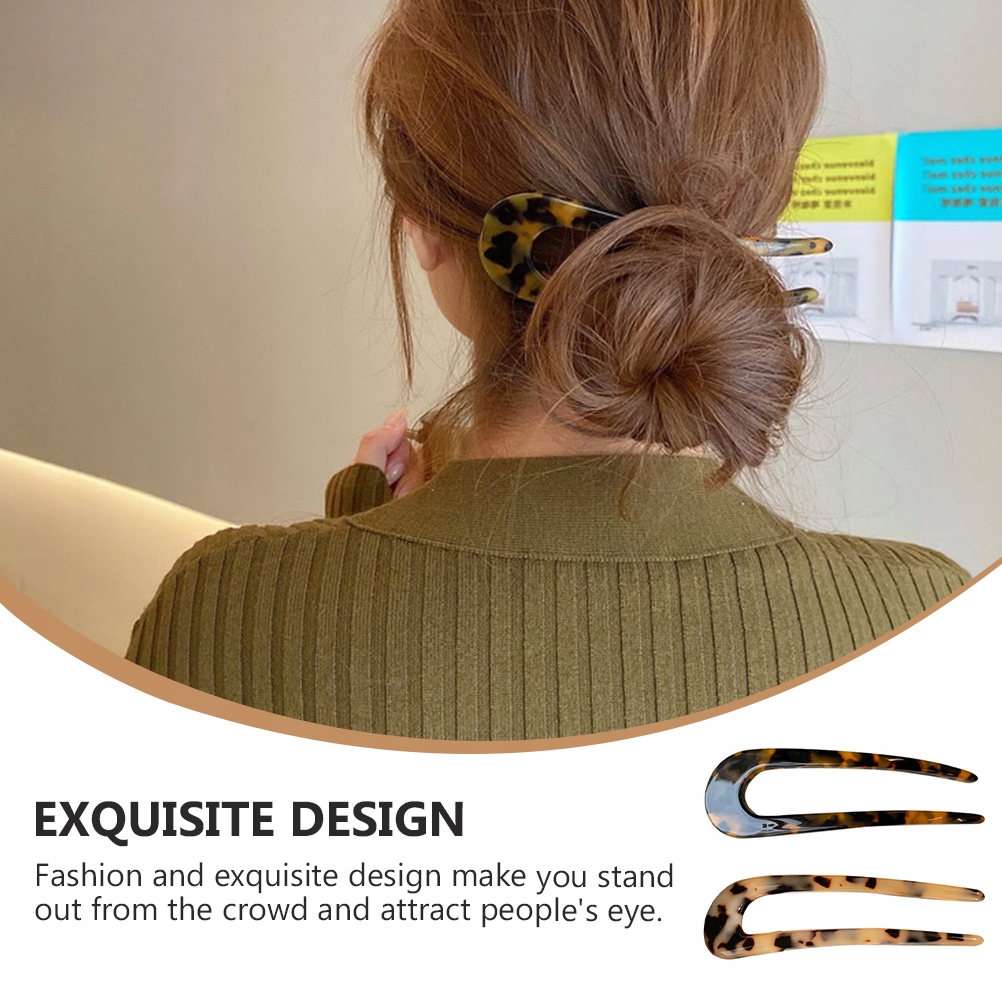 2szt Leopard Pattern Widelce do włosów Spinki do Stan opakowania oryginalne