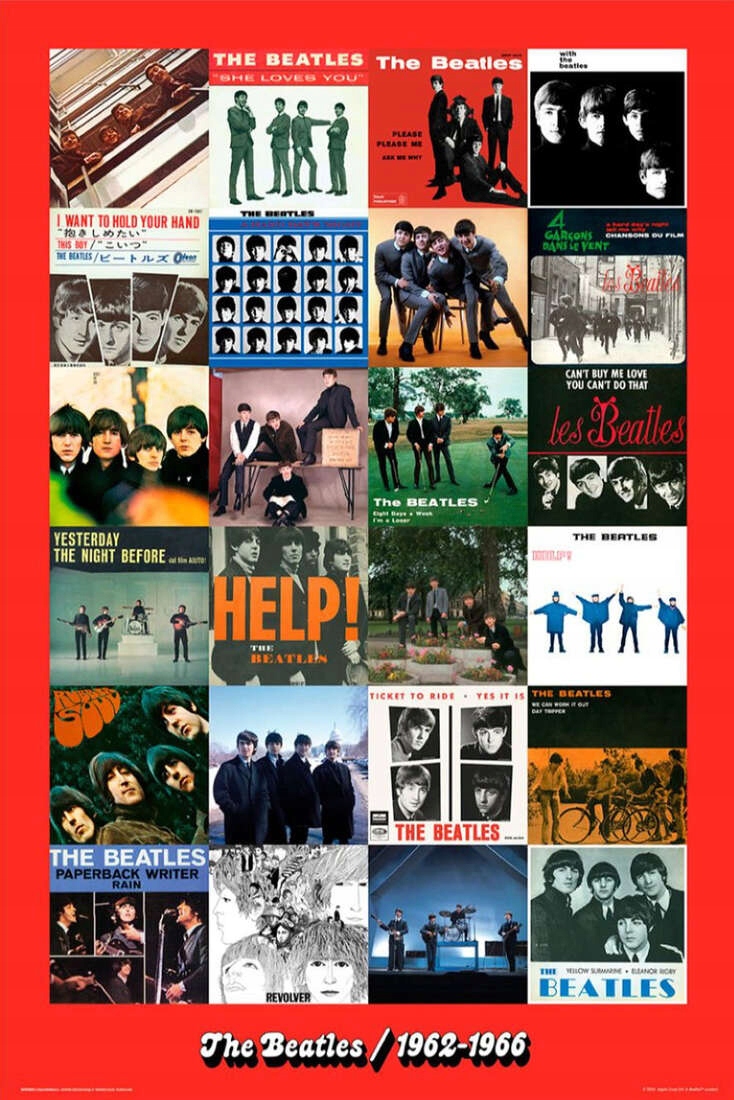 The Beatles Okładki Płyt 1962 1966 plakat