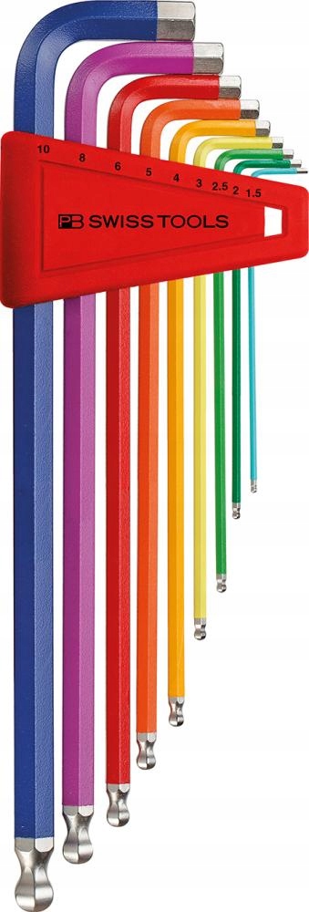 Sada klíčů imbus 9-dílná 1,5-10 mm kulová koncovka Rainbow Pb Swiss Tools