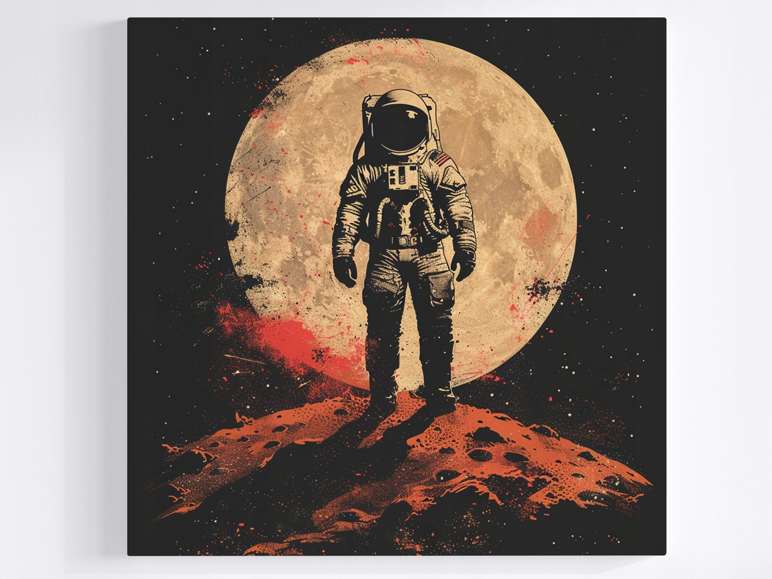 Obraz Na Plátně Canvas Astronauta Vesmír Měsíc Retro Vintage 80x80
