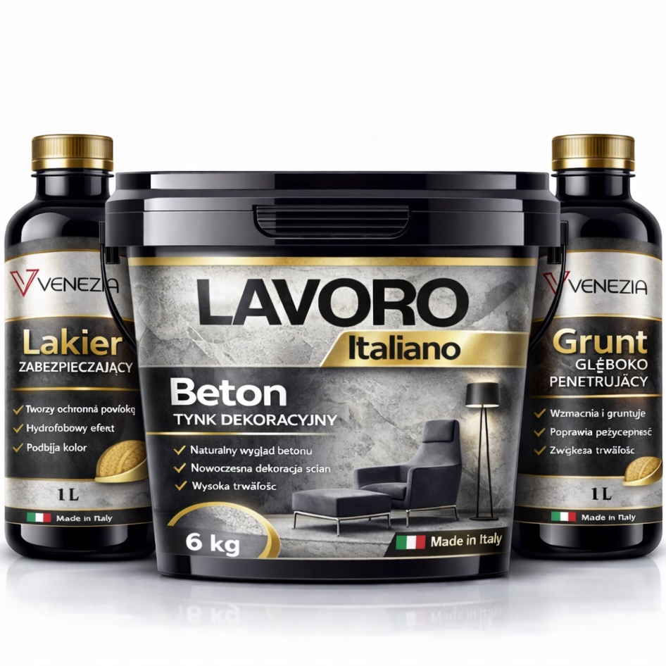 Architektonický Beton Talianska Dekoratívna Omietka 8,4KG Sada Lavoro Italiano