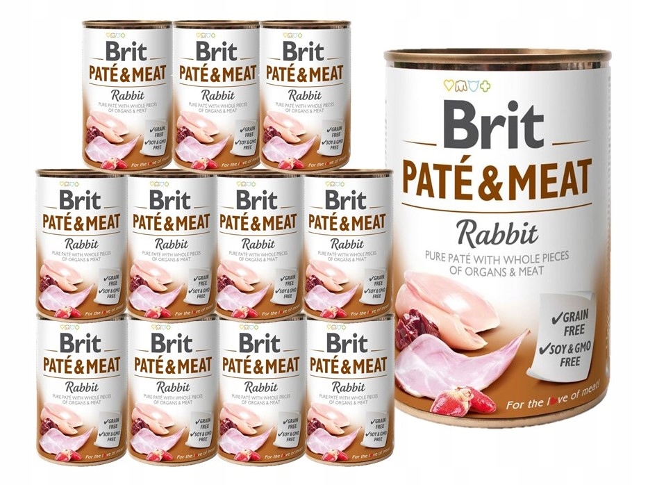 Levně Brit Pate&Meat Rabbit vlhké krmivo pro psy s králíkem 12x400 g