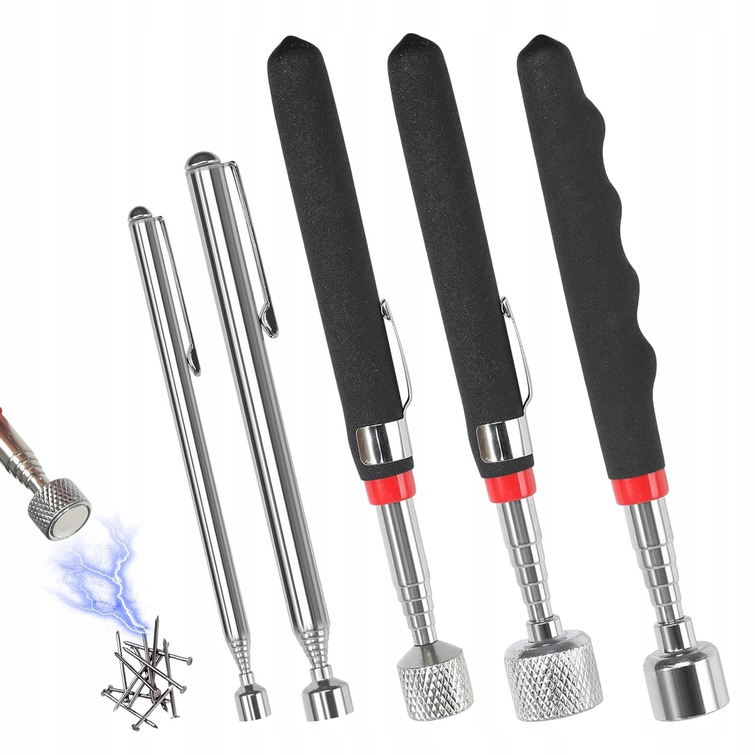 MAGNESY TELESKOPOWE ZE STALI NIERDZEWNEJ 5 SZTUK PODNOSNIK MAGNETYCZNY