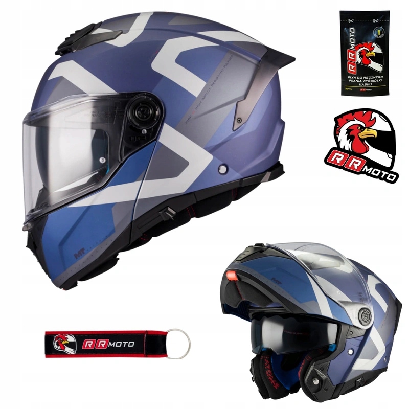 Modulárna motocyklová prilba Mt Atom 2 Sv Dexter Blue/silver modrá Darčeky