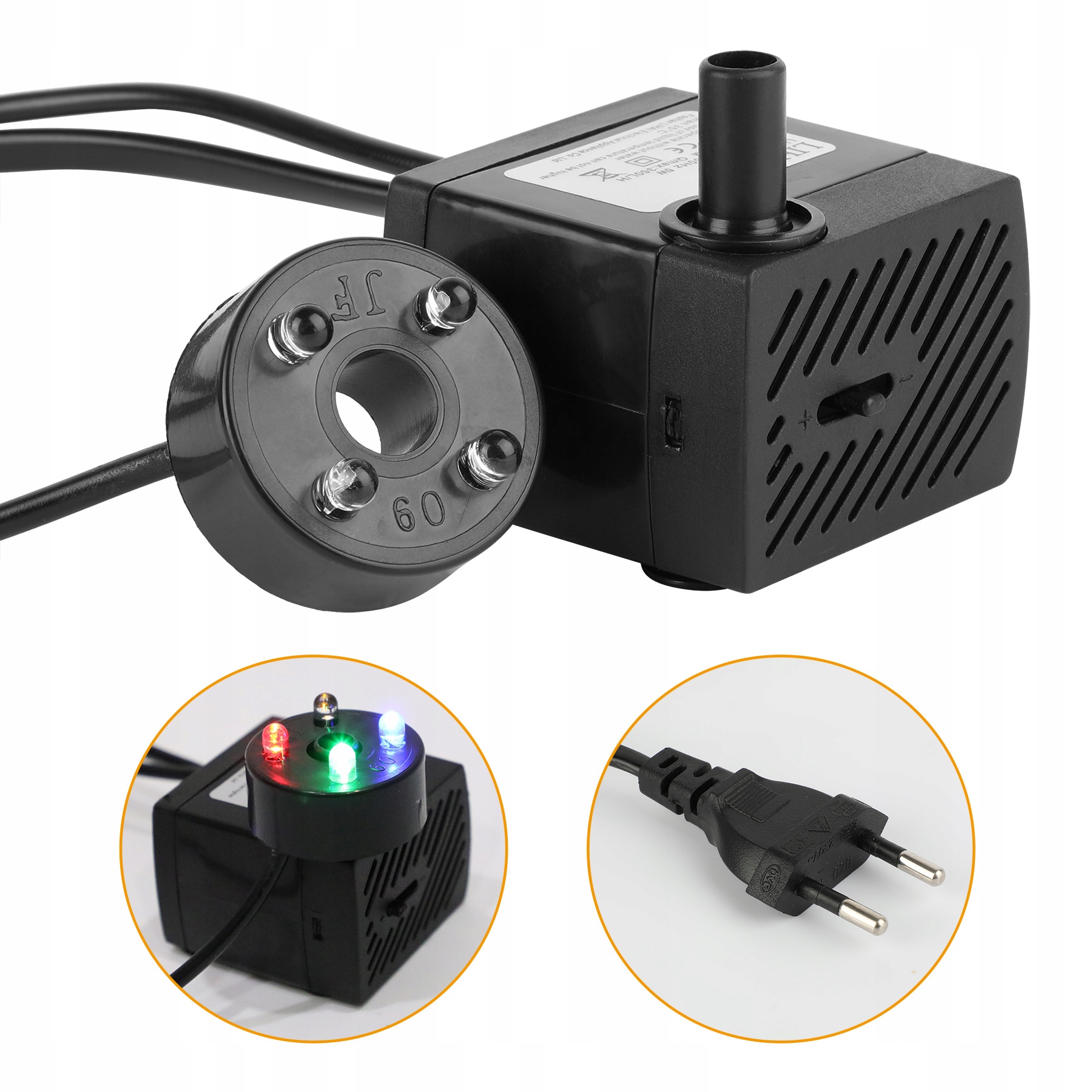 5W POMPA POMPKA DO WODY CIECZY 350L/H z oświet LED Kod producenta 350L/H
