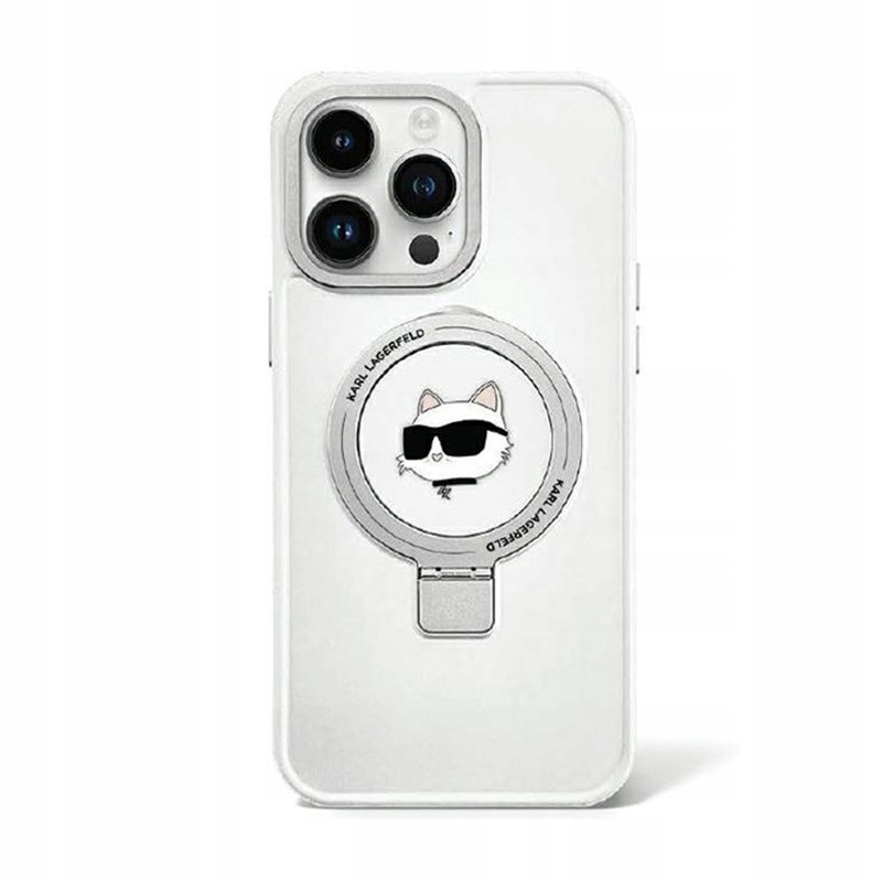 Karl Lagerfeld stojánek na prsteny Choupette Head MagSafe Pouzdro iPhone 15 Plus (bílé