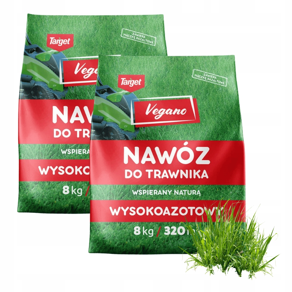 Nawóz do trawy azot Vegano 16 kg wysokoazotowy wiosenny z mączką bazaltową