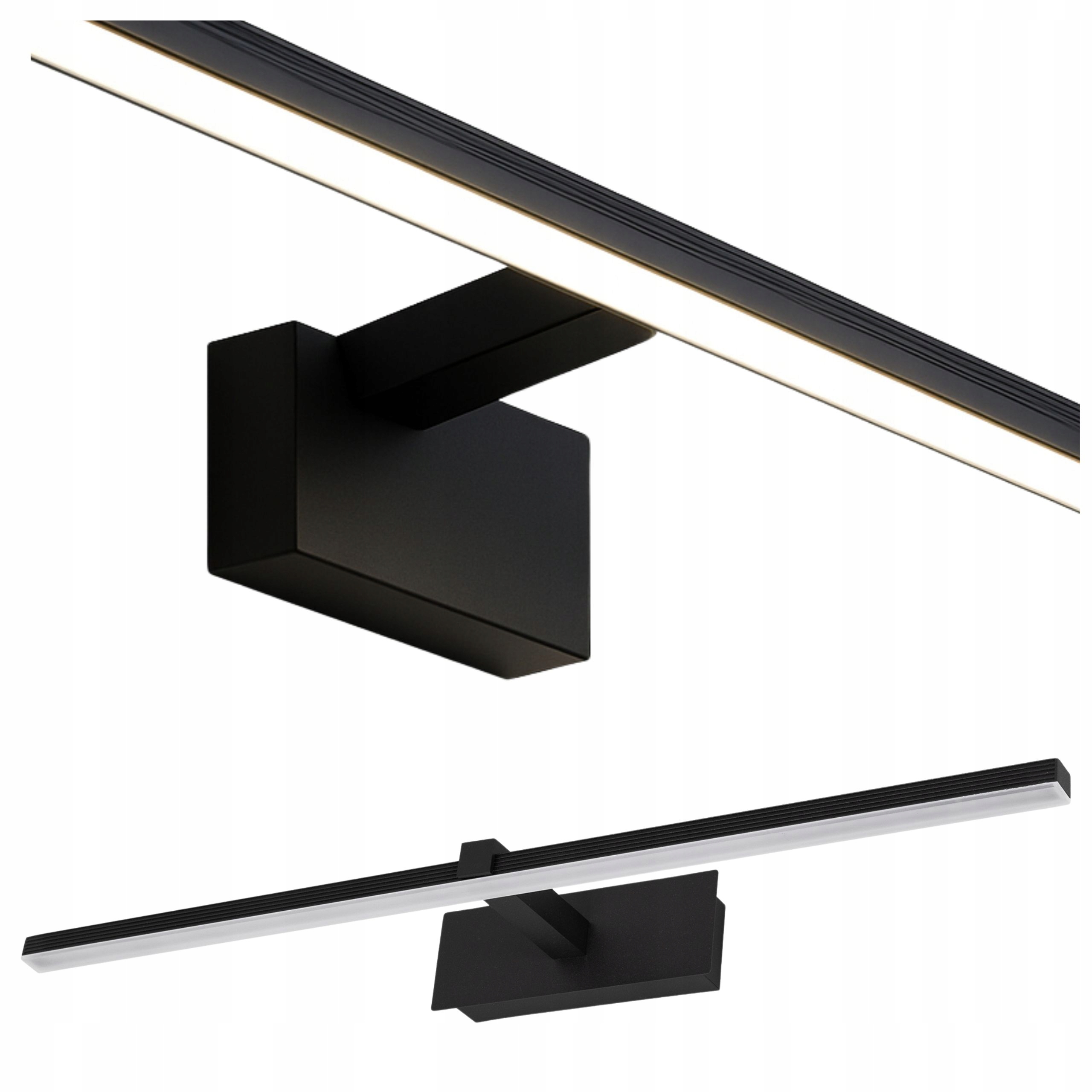 Kinkiet Led łazienkowy Lampa nad lustro szafkę do Łazienki 12W czarna 60cm