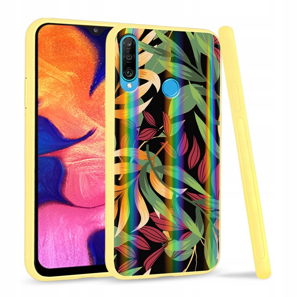 

Etui Szklane Kolorowe Liście do Huawei P30 Lite