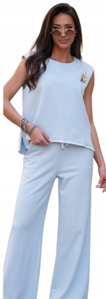 By O La La...! Komplet Bez Rukávů Kalhoty Helen Světle Modrá M 38