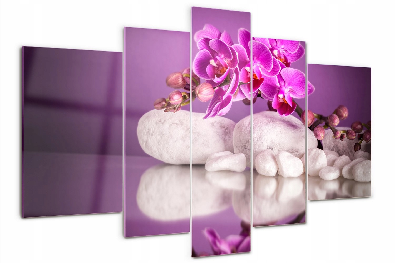 

Foto Obraz szklany duży tryptyk Różowa orchidea