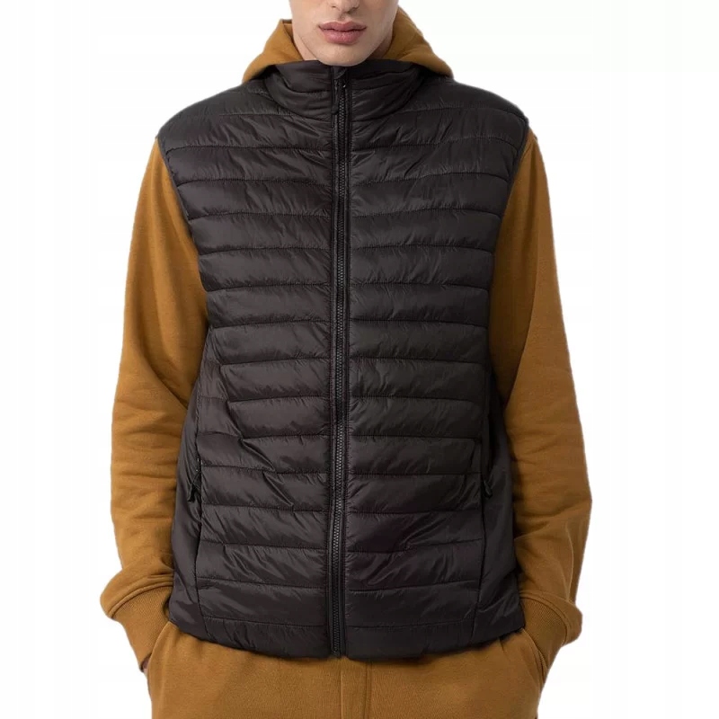 4F Bunda Bez Rukávů Pánská péřová prošívaná sportovní vesta krátká S