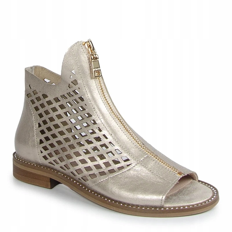 Lamanti 977/L/CR Kožené Ažurové Sandály Zlaté 39