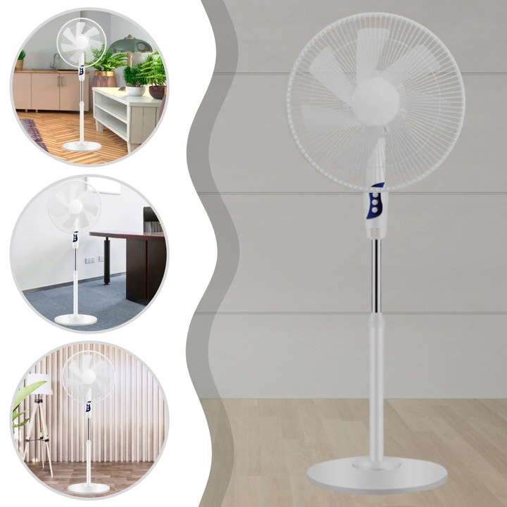 WENTYLATOR STOJĄCY WIATRAK PODŁOGOWY CICHY MOCNY 7 ŁOPATEK 3 TRYBY BIAŁY Model Wentylatory