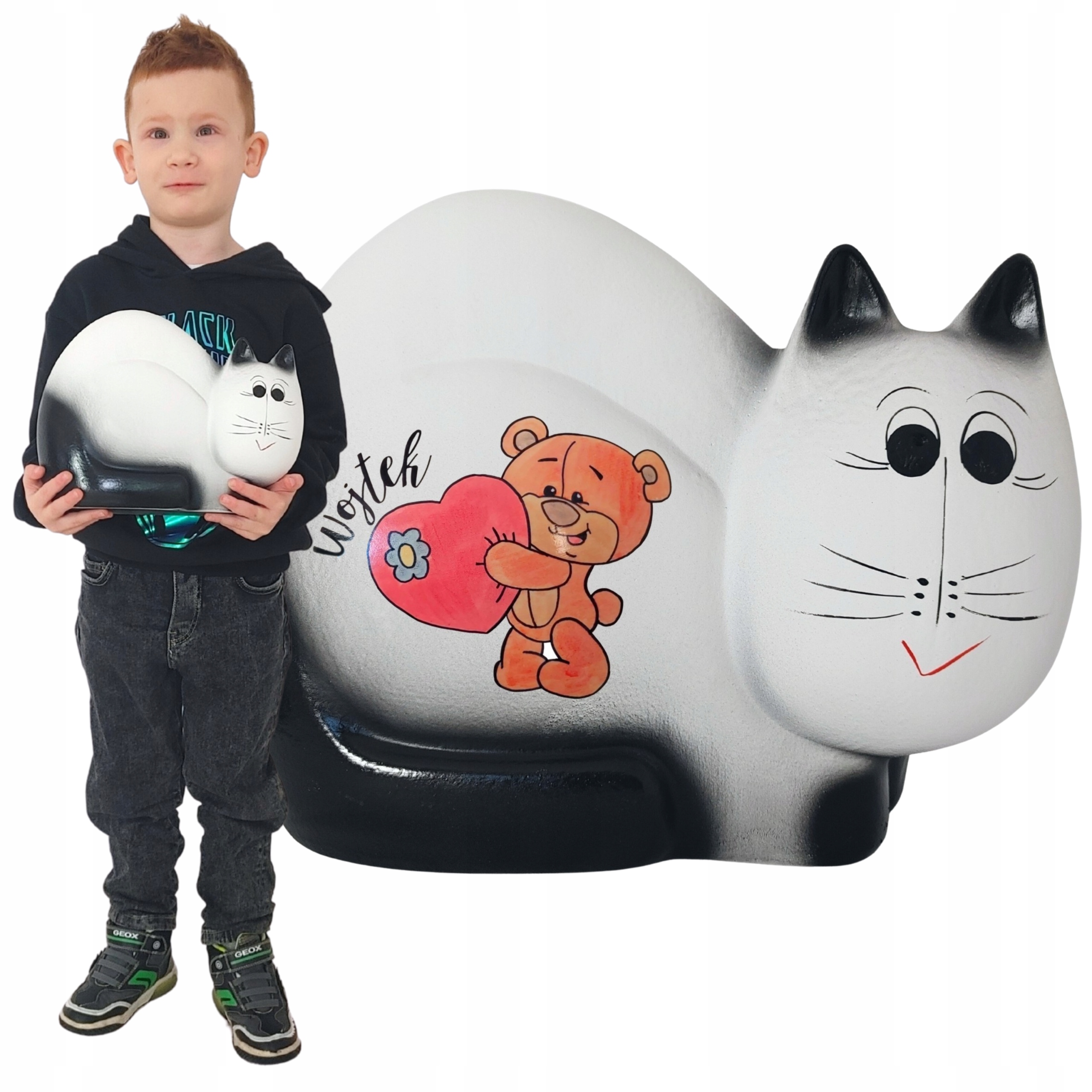 Velká Pokladnička Kočka Jménem S Nápisem Textem Grafikou Personalizovaná XXL