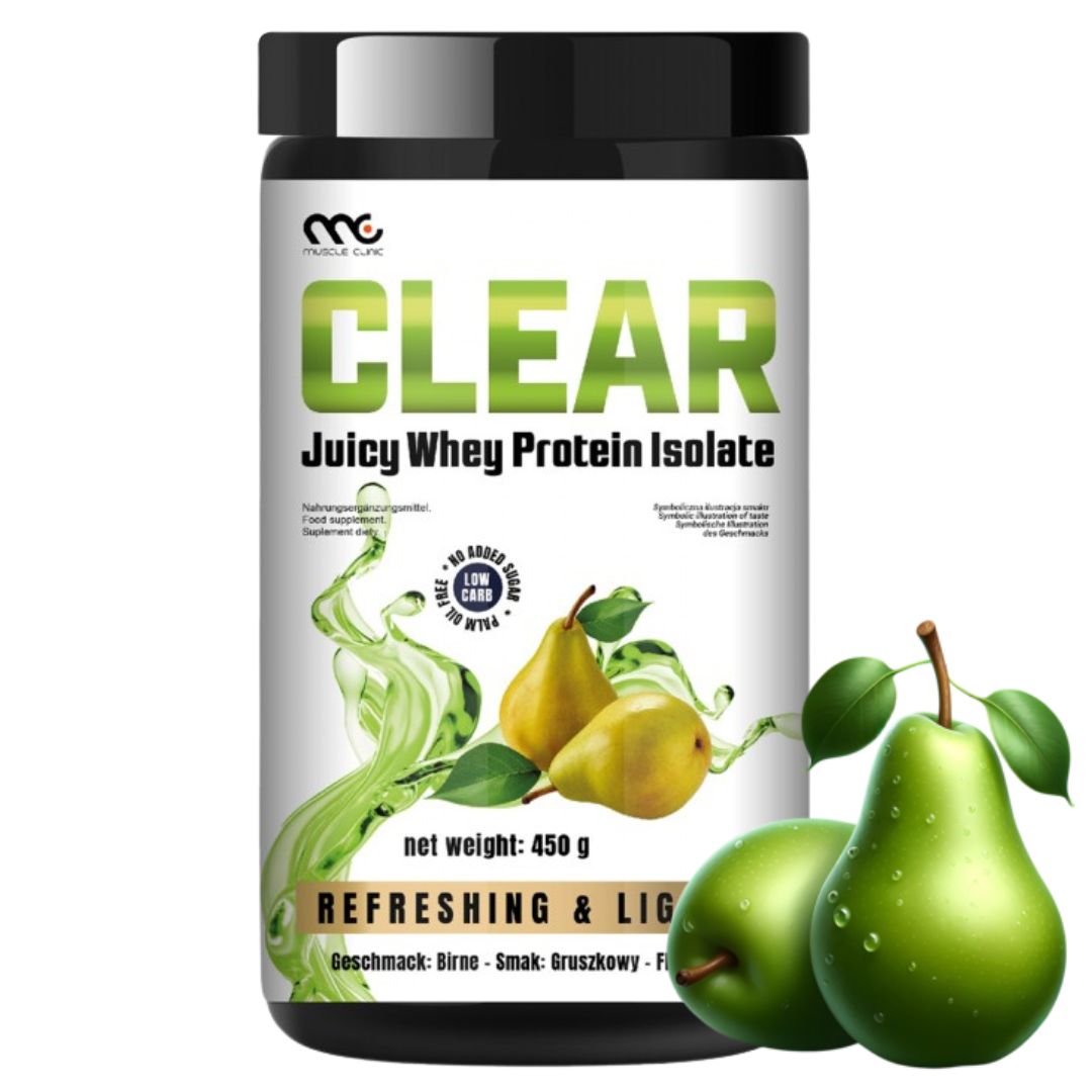 Muscle Clinic Clear Juicy Whey Protein Isolate 450 g hruška obsahuje izolát