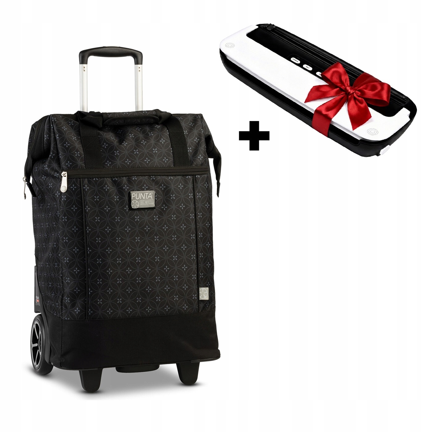 Vozík Taška Na Kolečkách nákupní Velká Kola černá 40 litrů plus Svářečka