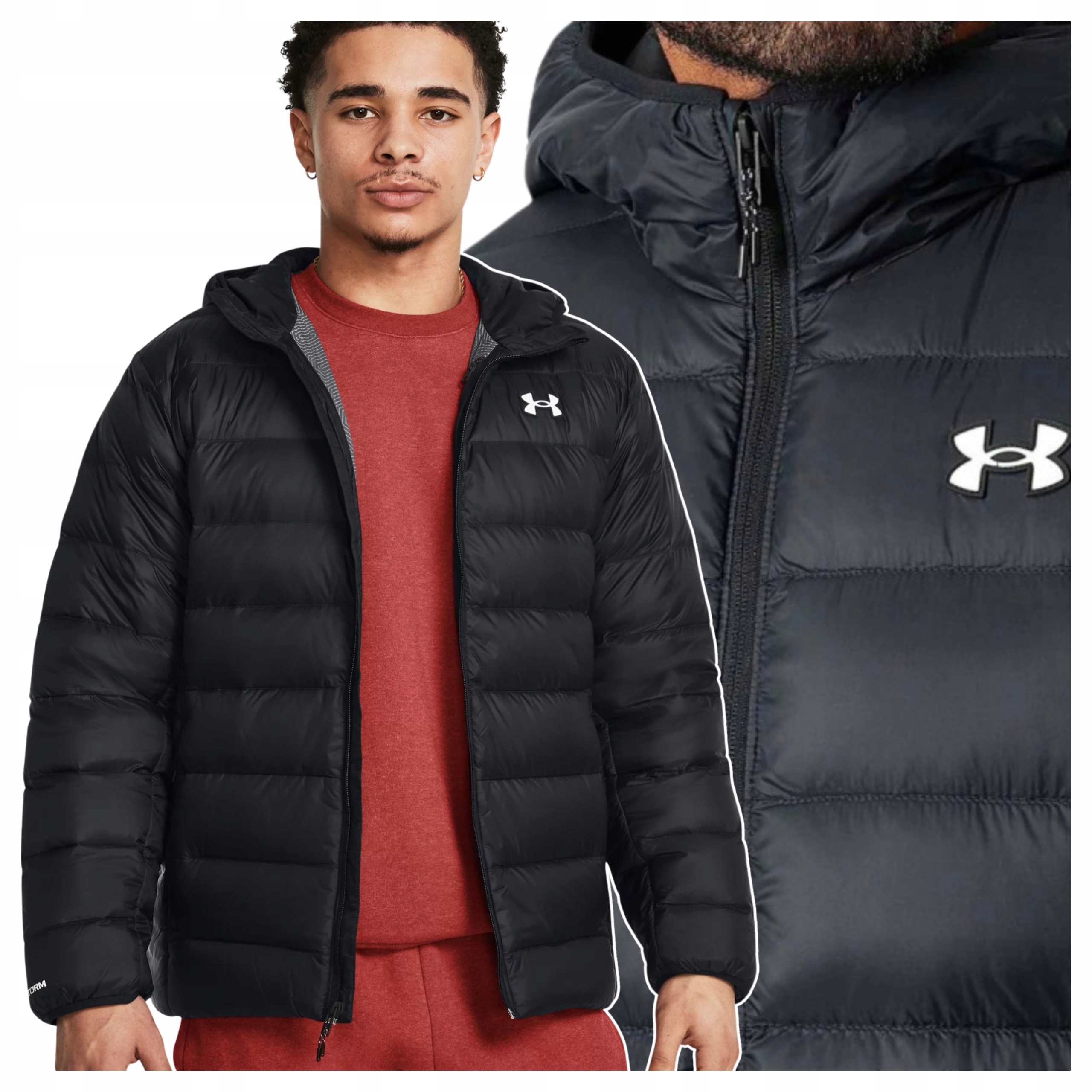 Pánská Jarní Péřová Bunda Under Armour, Přírodní, Lehká, Péřová, Černá