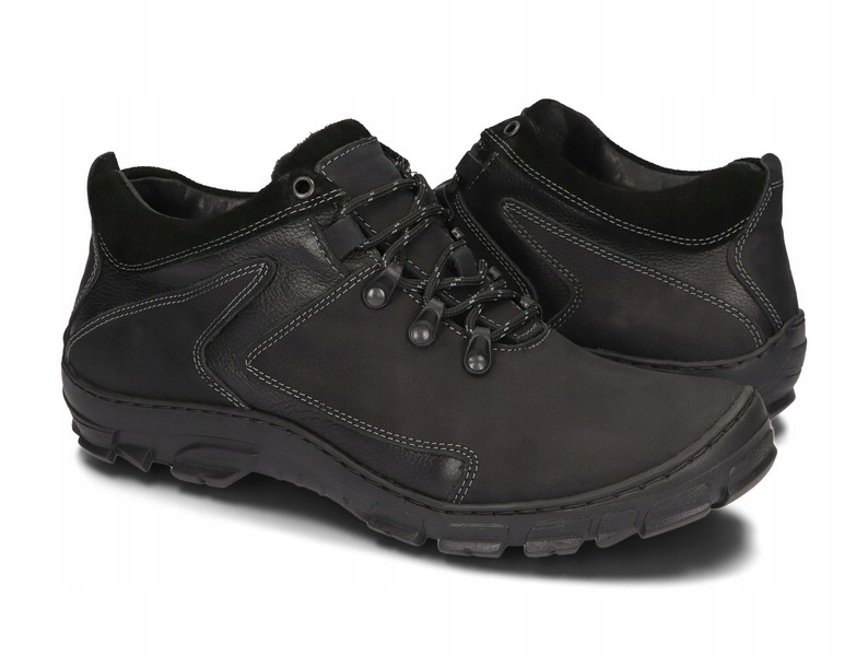TRZEWIKI MĘSKIE TREKKINGI OCIEPLONE 905 CZARNY 42 Rozmiar 42