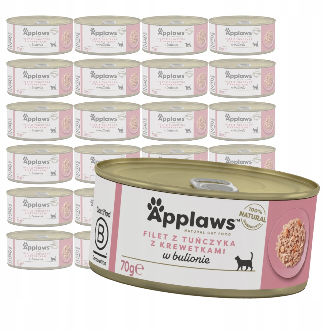 Levně Applaws Cat Mokré Krmivo Pro Kočky 24x70g Tuňák s krevetami v vývaru