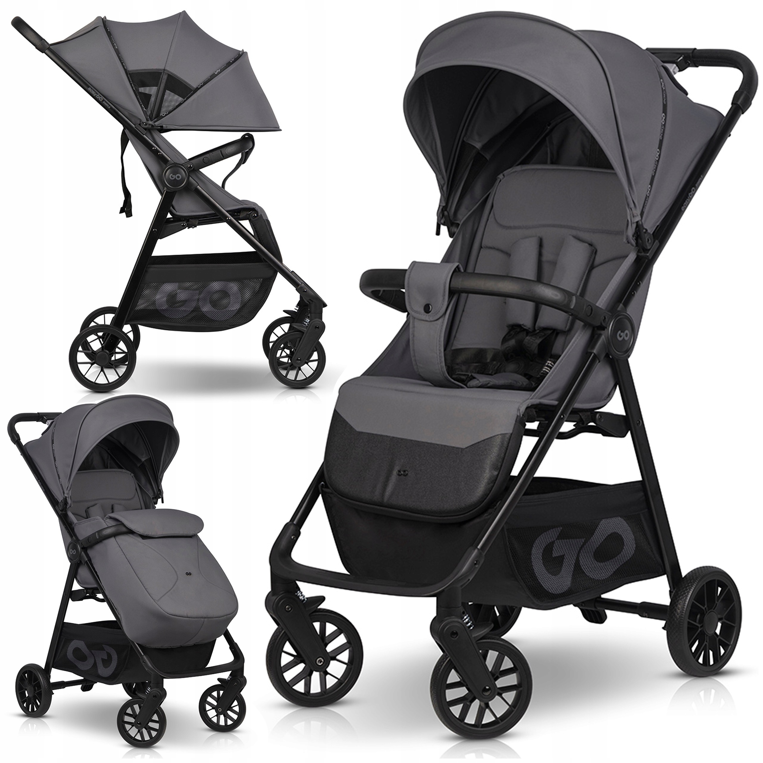 Ultra Lekki Wózek Spacerowy EasyGo Simple Dziecięcy Spacerówka Do 22 Kg